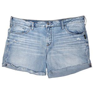 silver jeand co. boyfriend shorts rolled raw hem shorts light wash size 20